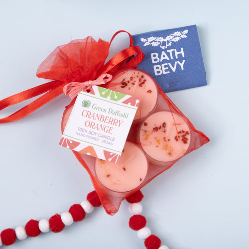 CRANBERRY ORANGE SOY TEALIGHTS (SET OF 4)