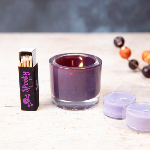 PURPLE TEA LIGHT CANDLE HOLDER