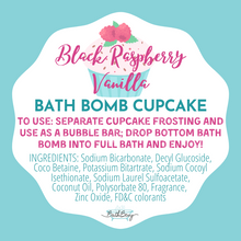 Load image into Gallery viewer, BLACK RASPBERRY VANILLA BATH BOMB CUPCAKE
